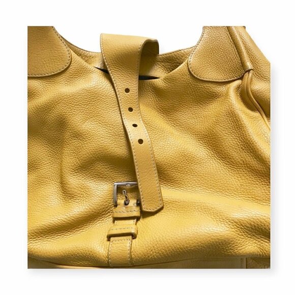 Prada yellow tumbled Daino‎ leather shoulder bag, Large - Picture 10 of 16